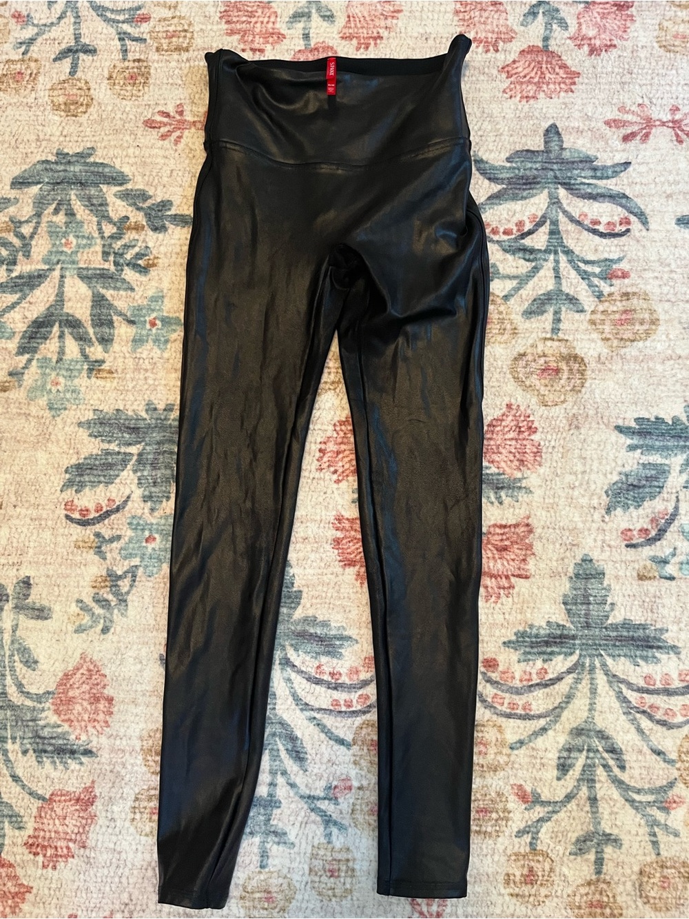 SPANX Black Faux Leather High-Waist Leggings